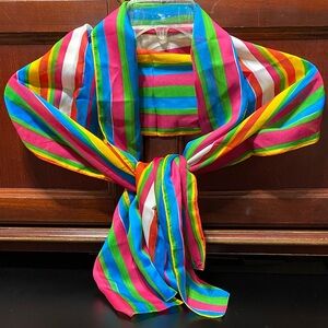 Vibrant vintage sheer soft Striped Multicolor Scarf